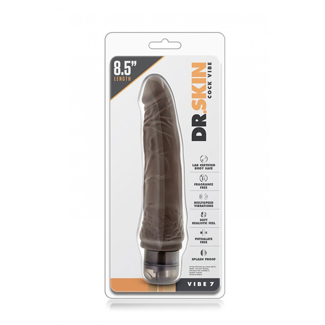 Vibrador Realista 7 Chocolate Mr Skin 17 8cm Castanho Sex Shop Fruto