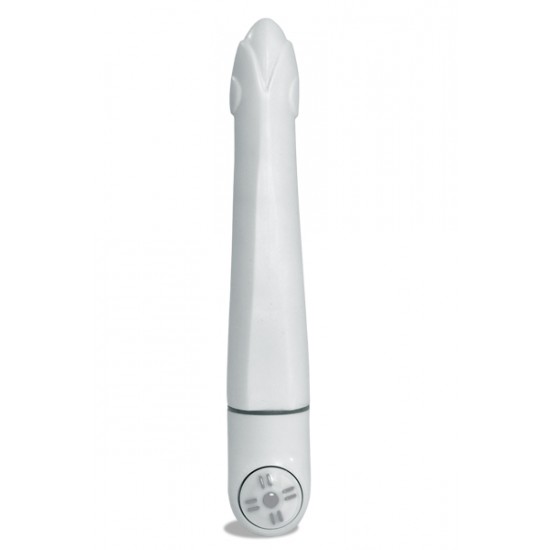 Vibrador com vibrações progressivas reguláveis, ideal para penetração vaginal e fácil de limpar.