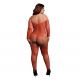 Catsuit Brilhante -Plus Size- Vermelho/Dourado