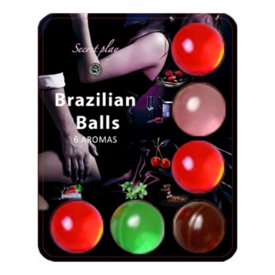 Conjunto de 6 bolas de óleos afrodisíacos com aromas de frutos que criam uma sensação de bem estar e uma atmosfera sedutora.Ao contacto com o calor do corpo a bola dissolve-se em pouco tempo, libertando o lubrificante, c