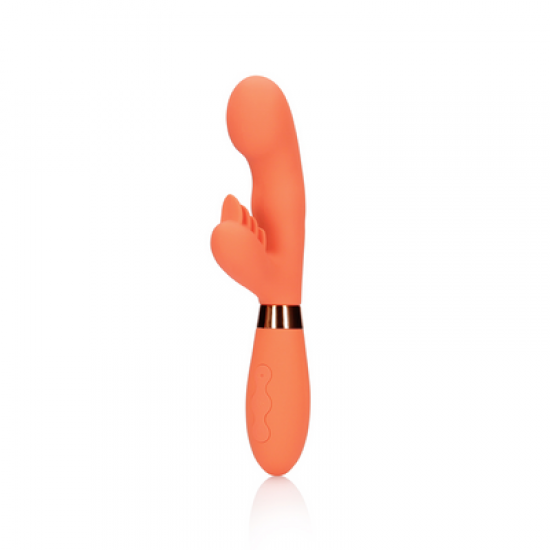 O Vibrador Loveline Rabbit possui 2 motores e 10 modos de vibração, é recarregável e à prova d'água. Feito em silicone ultra macio e ABS é seguro para o corpo, este vibrador foi concebido para incontáveis horas de prazer