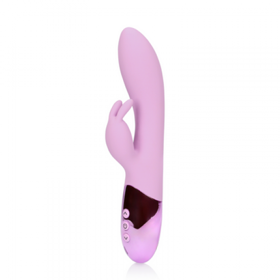 Este vibrador tipo rabbit de silicone ultramacio foi projetado para estimulação simultânea do clitóris e do ponto G, criando orgasmos mistos. Descubra infinitos momentos de prazer com este vibrador Loveline.