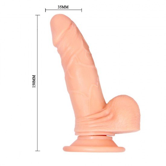 O dong de eixo vibratório e giratório é um dildo lindo que pode lhe dar prazer de muitas maneiras tentadoras. A textura é suave e flexível para aquela sensação realista e o eixo apresenta elementos realistas, como uma ca