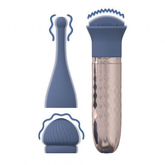 O vibrador intercambiável Thrill é silencioso a menos de 45 dB, enquanto fornece um poderoso soco orgástico quando mais necessário. Seu motor F1 de nova geração, com 10 modos diferentes para escolher, gira até 7000 rpm n