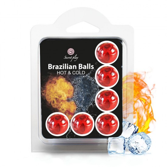 Conjunto de 6 bolas lubrificantes explosivas com efeito quente e frio.Ao contacto com o calor do corpo a bola dissolve-se em pouco tempo, libertando o lubrificante, contribuindo, assim, para o jogo dos preliminares eróti