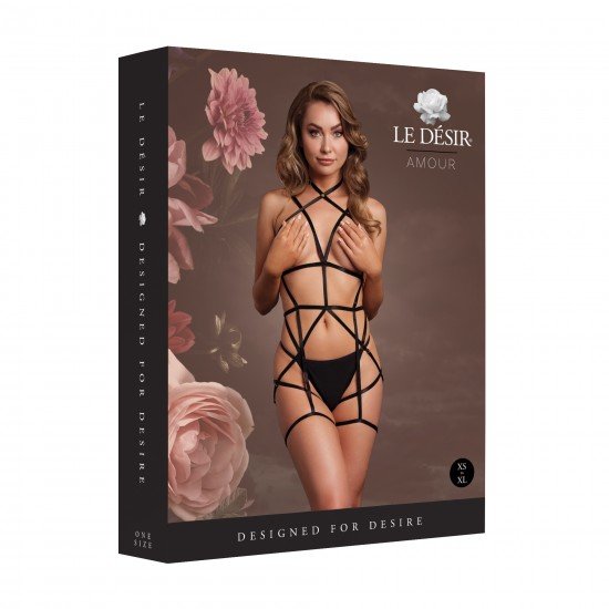 Este Strappy Aberto Copa e Corpo em preto exala um apelo sedutor com seu design ousado e ligas integradas. Combinando conforto e sensualidade, é a peça perfeita para elevar sua roupa íntima. Disponível nos tamanhos XS a