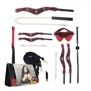 Milan Collection - Carteira com Kit - Preto/Vermelho