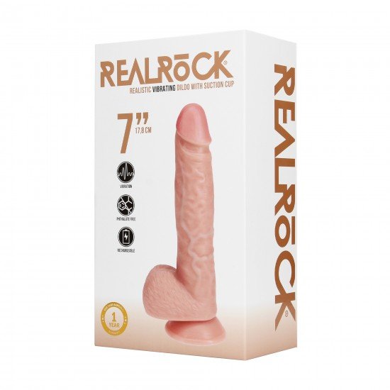 Divirta-se ao máximo com este dildo vibratório firme e macio ao toque, da RealRock®. Suas veias realistas de aparência natural no eixo, combinadas com o tamanho certo e design semelhante à pele, dão a você estimulação ex