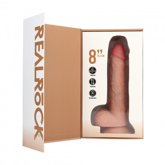 Divirta-se ao máximo com este dildo vibratório firme e macio ao toque, da RealRock®. Suas veias realistas de aparência natural no eixo, combinadas com o tamanho certo e design semelhante à pele, dão a você estimulação ex