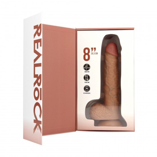 Divirta-se ao máximo com este dildo vibratório firme e macio ao toque, da RealRock®. Suas veias realistas de aparência natural no eixo, combinadas com o tamanho certo e design semelhante à pele, dão a você estimulação ex