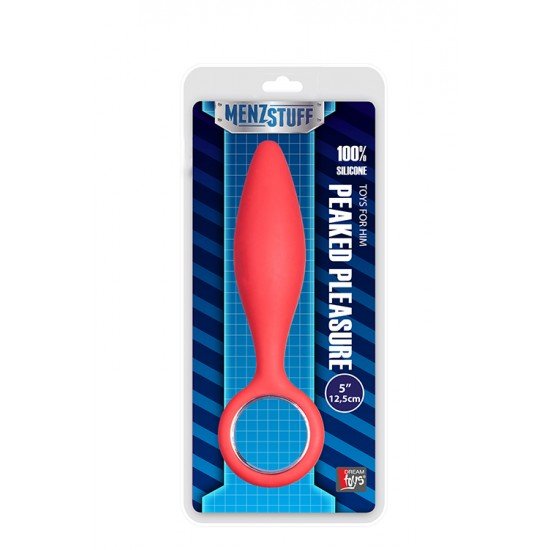 Prazer agudo. Butt plug de silicone que o levará ao êxtase. Com um anel para facilitar o manuseio do brinquedo. Altamente criativo e design ergonómico. Tamanho: 12,5cm Material: Silicone Cor: vermelho