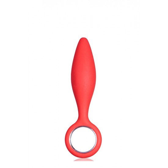 Prazer agudo. Butt plug de silicone que o levará ao êxtase. Com um anel para facilitar o manuseio do brinquedo. Altamente criativo e design ergonómico. Tamanho: 12,5cm Material: Silicone Cor: vermelho