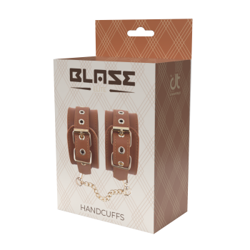 BLAZE ELITE HAND CUFFS COGNAC VEGAN LEATHER