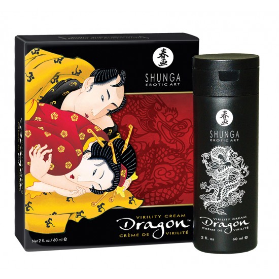 Dragon Creme de virilidade - rendimento e controle para ELE. Prazer e orgasmo para ELA. Afim de honrar a sua parceira de toda a potência aumentando o prazer, SUNGA propõem o creme virilidade Dragon especial para homens.