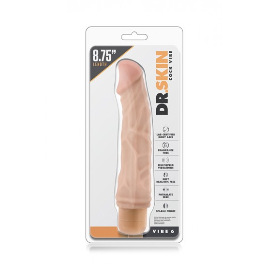 Seja um bom anfitrião e receba de braços abertos o Mr. Skin em sua casa!Vibrador realista com cabeça e corpo proeminente. Com botão rotativo na base para navegar entre as potentes e profundas vibrações multivelocidades.À