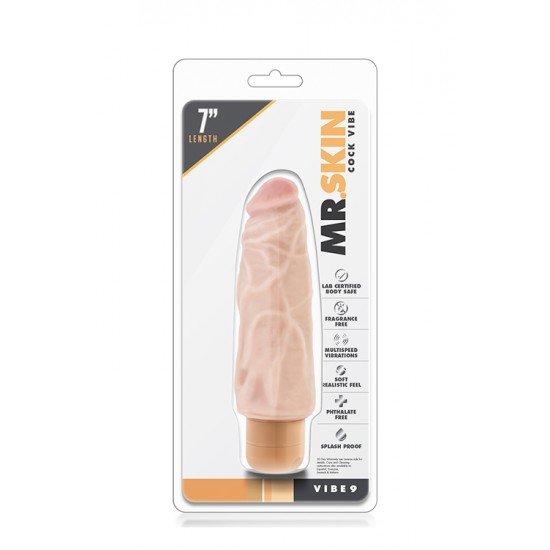 Seja um bom anfitrião e receba de braços abertos o Mr. Skin em sua casa!Vibrador realista com cabeça e corpo proeminente. Com botão rotativo na base para navegar entre as potentes e profundas vibrações multivelocidades.À