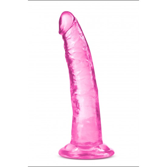 Blush B Yours Plus Lust n' Thrust é um vibrador realista com uma ligeira curva para estimulação do ponto G e do ponto P e uma base de ventosa robusta que se prende a qualquer superfície plana e lisa para tempo solo. Ou f