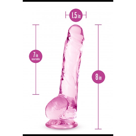 Para uma sensação real, o Dildo Cristalino Naturally Yours 8" visa agradar. É esculpido à mão para um efeito realista, com a quantidade certa de firmeza e flexibilidade. A base da ventosa gruda em quase qualquer superfíc