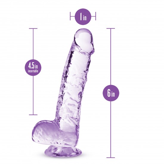 NATURALLY YOURS  6 CRYSTALLINE DILDO  AMETHYST