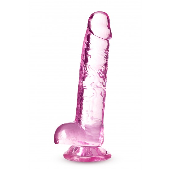 NATURALLY YOURS  7 CRYSTALLINE DILDO  ROSE