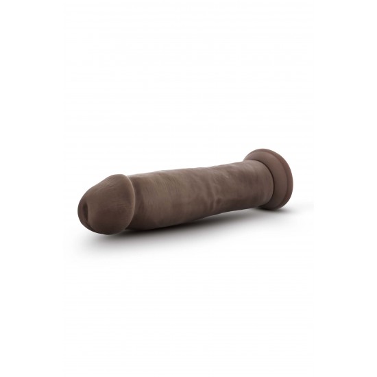 DR. SKIN PLUS 9 INCH POSABLE THICK DILDO CHOCOLATE