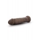 DR. SKIN PLUS 9 INCH POSABLE THICK DILDO CHOCOLATE