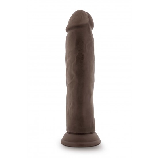 DR. SKIN PLUS 9 INCH POSABLE THICK DILDO CHOCOLATE