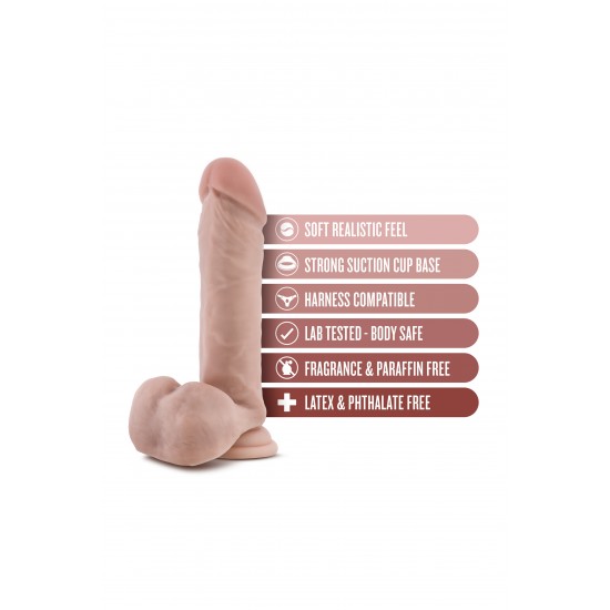 DR. SKIN DR. WILLIAM 8 INCH DILDO WITH BALLS BEIGE