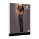 High-waist garterbelt stockings - Black - O/S