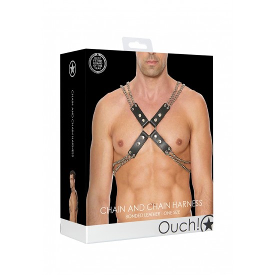 Coloque este arnês de qualidade premium para realçar e maximizar a sua forma masculina. Este arnês robusto pode ser utilizado como um acessório de moda ou como um complemento indispensável à sua coleção de BDSM. Este arn