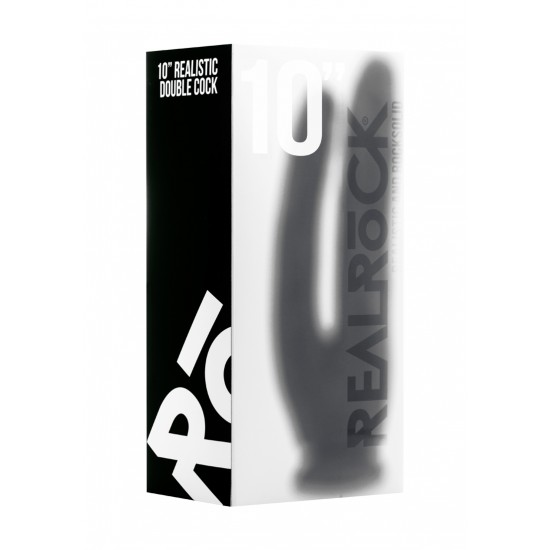 O dobro da diversão significa o dobro do prazer com este dildo realista duplo da RealRock!Eleve o seu prazer a outro patamar de deleite com este dildo com um pénis de 17,5cm inseríveis para prazer vaginal e outro de