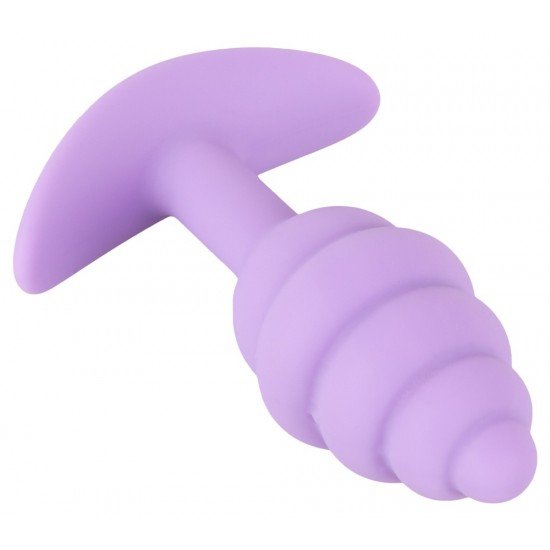 Plug anal pequeno com textura estriada pronunciadaPonta suave e estreitaRolha larga e seguraFlexível para uma sensação confortável quando usadoSilicone com textura Silk TouchPerfeito para iniciantes em erotismo anal O pl