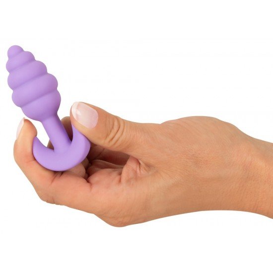 Plug anal pequeno com textura estriada pronunciadaPonta suave e estreitaRolha larga e seguraFlexível para uma sensação confortável quando usadoSilicone com textura Silk TouchPerfeito para iniciantes em erotismo anal O pl