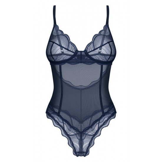 Body sem virilha em uma elegante cor azul sobre azulLook rendado delicado e transparenteSedutoramente sem virilhaAlças ajustáveisMacio e elástico para um ajuste muito confortávelElegância sensual!O body transparente sem