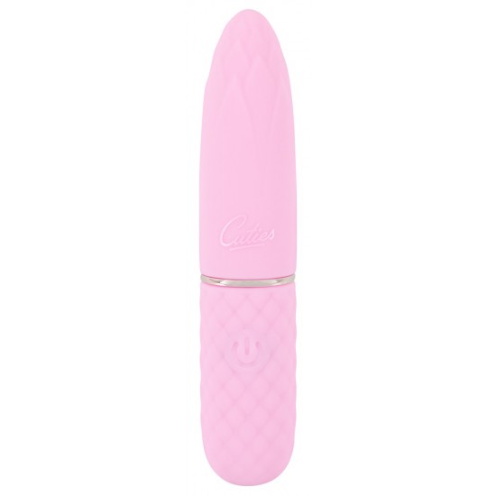 Mini vibrador da 5ª Geração Cuties Ponta vibratória achatada com textura estimulante Vibrações intensas que vão fundo Fácil de usar Design elegante em cor pastel A textura de diamante facilita a fixação Silicone av