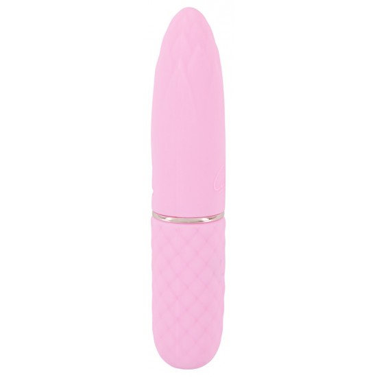 Mini vibrador da 5ª Geração Cuties Ponta vibratória achatada com textura estimulante Vibrações intensas que vão fundo Fácil de usar Design elegante em cor pastel A textura de diamante facilita a fixação Silicone av