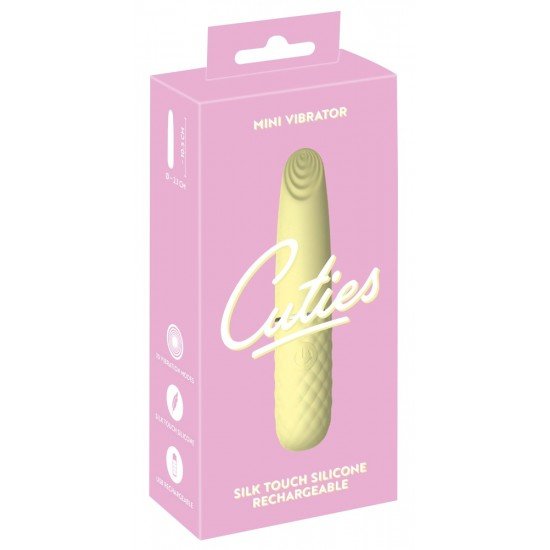 Mini vibrador da 5ª Geração CutiesPonta vibratória achatada com textura estimulanteVibrações intensas que vão fundoFácil de usarDesign elegante em cor pastelA textura de diamante facilita a fixaçãoSilicone aveludado com